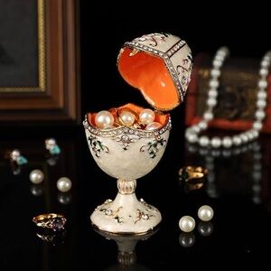 QIFU Hand Painted Easter Egg Jewelry Box /decoration accessory with surprise